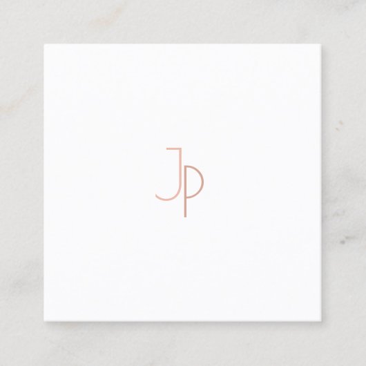 Carte De Visite Carré Élégant moderne tendance Monogramme simple Modèle (Devant)