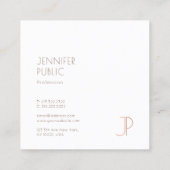 Carte De Visite Carré Élégant moderne tendance Monogramme simple Modèle (Dos)