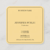 Carte De Visite Carré Élégant Monogram Modèle Luxe Glamor Or (Dos)