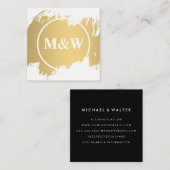 Carte De Visite Carré Élégant Monogram Professional (Devant / Derrière)