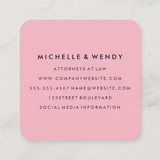 Carte De Visite Carré Élégant Monogram Professional (Dos)