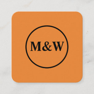 Carte De Visite Carré Élégant Monogram Professional