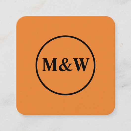 Carte De Visite Carré Élégant Monogram Professional (Devant)