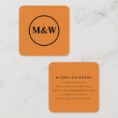 Carte De Visite Carré Élégant Monogram Professional (Devant / Derrière)