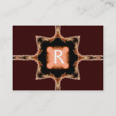 Carte De Visite CARRÉ ÉLÉGANT MONOGRAM rouge brun blanc, (Dos)