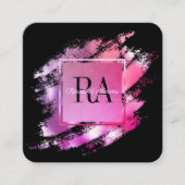 Carte De Visite Carré Élégant Monogramme Brasch Ombre Glam (Devant)