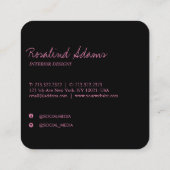 Carte De Visite Carré Élégant Monogramme Brasch Ombre Glam (Dos)