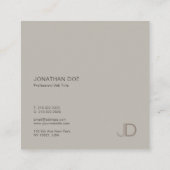 Carte De Visite Carré Élégant Monogramme d'harmonie couleur moderne prof (Dos)