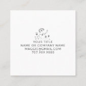 Carte De Visite Carré Élégant Monogramme Fleur sauvage (Dos)