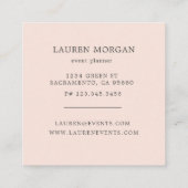 Carte De Visite Carré Élégant monogramme floral bohème (Dos)