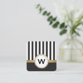 Carte De Visite Carré Élégant Monogramme Luxe Divers (Debout devant)