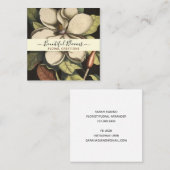 Carte De Visite Carré Élégant Monogramme Magnolia Crème Sage Blooms (Devant / Derrière)