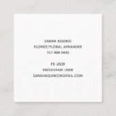 Carte De Visite Carré Élégant Monogramme Magnolia Crème Sage Blooms (Dos)