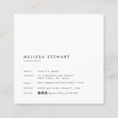 Carte De Visite Carré Élégant monogramme moderne beige clair professionn (Dos)