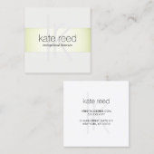 Carte De Visite Carré Élégant Monogramme Moderne Faux Lime Green Foil (Devant / Derrière)