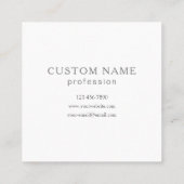 Carte De Visite Carré Élégant Monogramme moderne | Gris et blanc (modifi (Dos)