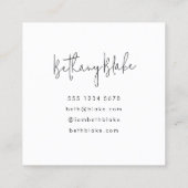 Carte De Visite Carré Élégant Monogramme rose pâle moderne (Dos)