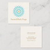 Carte De Visite Carré Elégant Monogramme Turquoise Blue Mandala (Devant / Derrière)