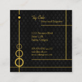 Carte De Visite Carré Élégant Motif noir professionnel (Dos)