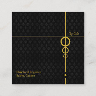Carte De Visite Carré Élégant Motif noir professionnel