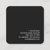 Carte De Visite Carré Élégant Nautilus Shell Tropical (Dos)