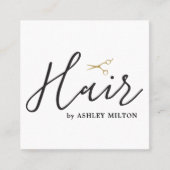 Carte De Visite Carré Elégant Nettoyant Ciseaux Blanches Carré de la lis (Devant)