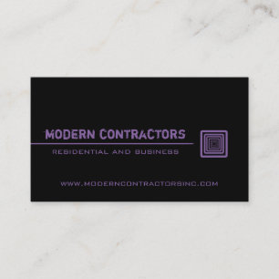 Carte de visite Carré élégant, noir et violet