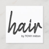 Carte De Visite Carré Elégant noir gris blanc moderne (Devant)