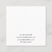 Carte De Visite Carré Élégant nom manuscrit Bijoux Écran d'oreille (Dos)