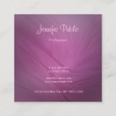 Carte De Visite Carré Élégant nom manuscrit violet Modèle moderne (Dos)