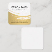 Carte De Visite Carré Élégant Or Brossé Moderne (Devant / Derrière)