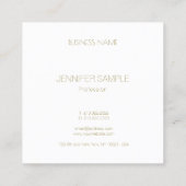 Carte De Visite Carré Élégant Or Monogramme Moderne Sleek Plain Luxe (Dos)