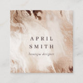 Carte De Visite Carré Elégant Or Parties scintillant Agate Marbre Textur (Devant)