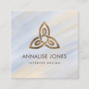 Carte De Visite Carré Élégant ornement du noeud de la Trinité celtiqu