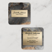 Carte De Visite Carré Elégant panneau de découpe d'Agate de Parties scin (Devant / Derrière)