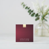 Carte De Visite Carré Élégant pansement doré Gradient du vin moderne (Debout devant)