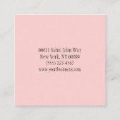 Carte De Visite Carré Elégant Papillon bleu or Aquarelle (Dos)