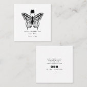 Carte De Visite Carré Élégant papillon Spa du jour (Devant / Derrière)