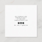 Carte De Visite Carré Élégant papillon Spa du jour (Dos)