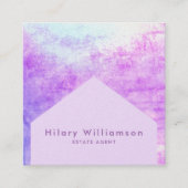 Carte De Visite Carré Élégant Pastel Chic Purple Lilac (Devant)