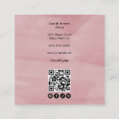 Carte De Visite Carré Elegant Pink Black Script 3 Photo Makeup (Dos)