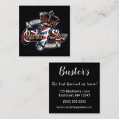 Carte De Visite Carré Élégant poteau en coiffure et Carré de la Couronne (Devant / Derrière)