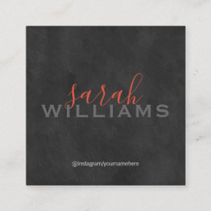 Carte De Visite Carré Elégant professionnel cursif / gris