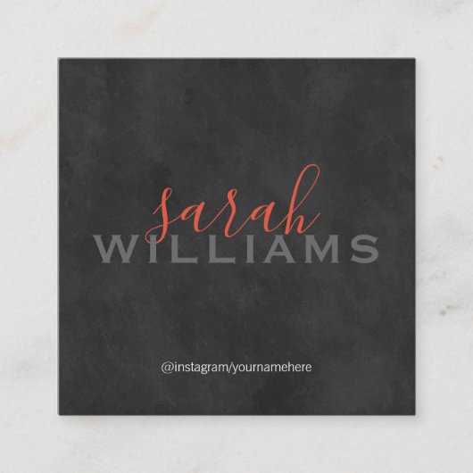 Carte De Visite Carré Elégant professionnel cursif / gris (Devant)