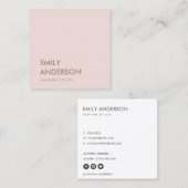 CARTE DE VISITE CARRÉ ÉLÉGANT PROFESSIONNEL DE ROSE MINIMALE BLANCHE SIM (Devant / Derrière)