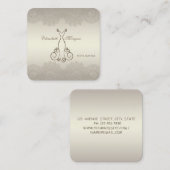 Carte De Visite Carré Élégant professionnel élégant, Dentelle, Robe (Devant / Derrière)