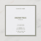 Carte De Visite Carré Élégant professionnel élégant Modèle de luxe moder (Dos)