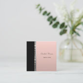 Carte De Visite Carré Élégant professionnel élégant, Noir, Perles (Debout devant)