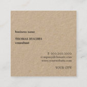 Carte De Visite Carré Élégant professionnel minimal Kraft Monogramme noi (Dos)