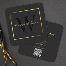 Élégant professionnel minimaliste moderne Noir Or